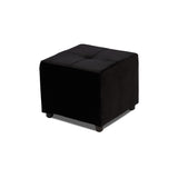 Combo Sofá Cama y Puff Valencia Negro 180x85cm De Tres Puestos Antifluido con Patas - SOFAS Y POLTRONAS | Bylmo