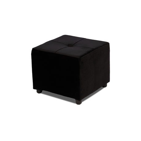 Combo Sofá Cama y Puff Valencia Negro 180x85cm De Tres Puestos Antifluido con Patas - SOFAS Y POLTRONAS | Bylmo