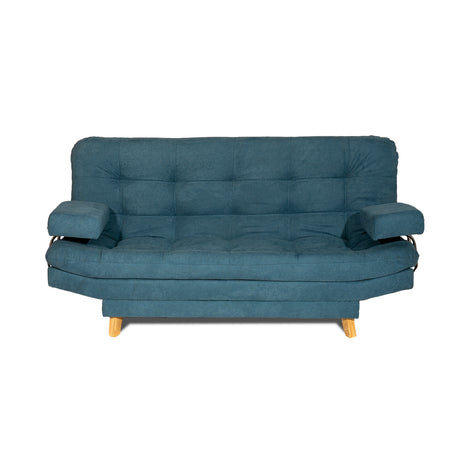 Sofá Cama Valencia Azul Aguamarina 180x85cm De Tres Puestos Antifluido con Patas - SOFAS Y POLTRONAS | Bylmo