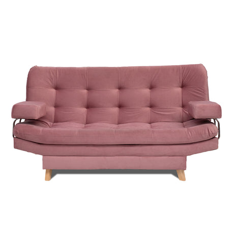 Sofá Cama Valencia Rosa 180x85cm De Tres Puestos Antifluido con Patas - SOFAS Y POLTRONAS | Bylmo