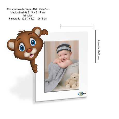 Portarretrato Kids Blanco 21.5x21.5cm sin Marco y con Vidrio Protector - PORTARRETRATOS | Bylmo