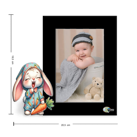 Portarretrato Kids Negro 20.5x19.5cm sin Marco y con Vidrio Protector - PORTARRETRATOS | Bylmo