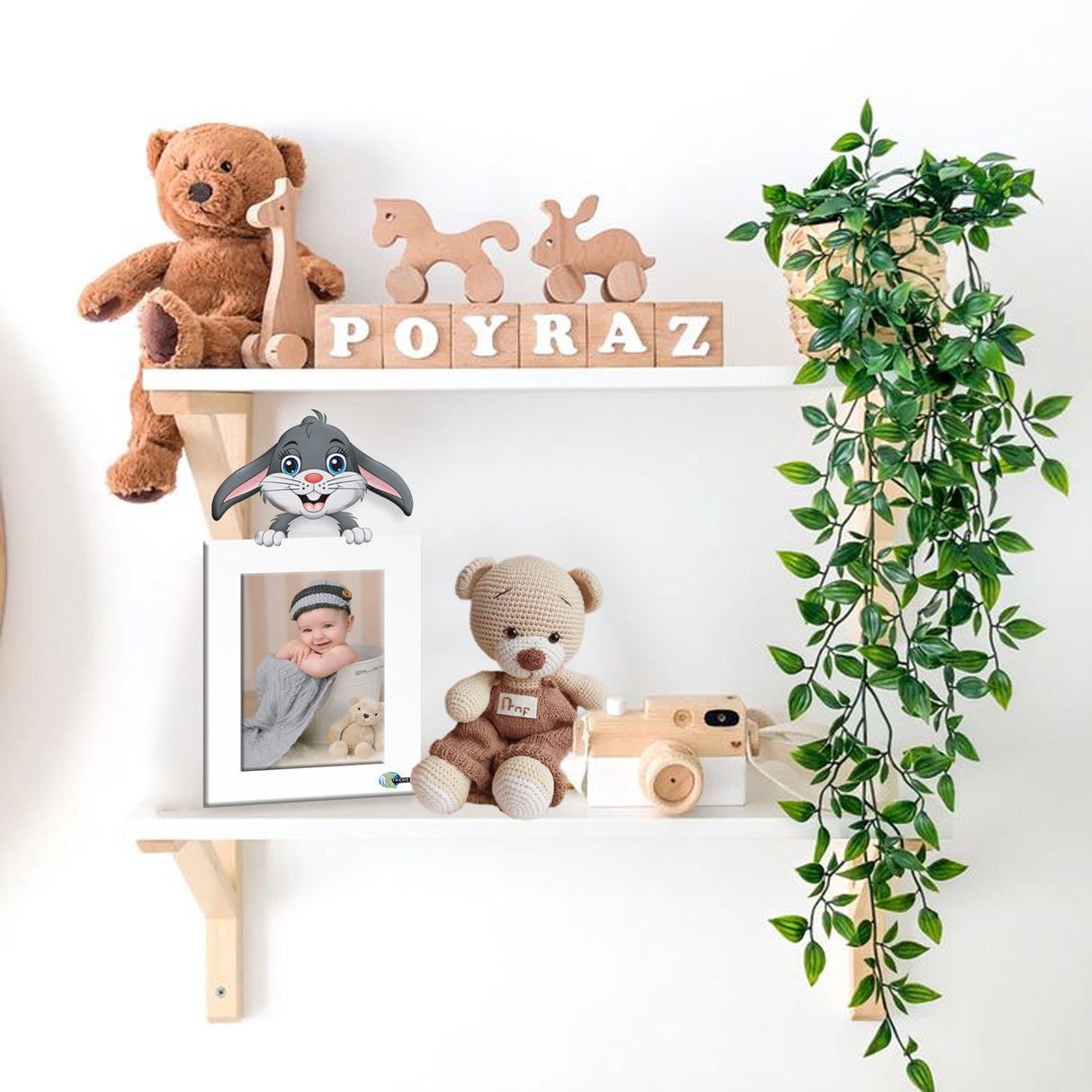 Portarretrato Kids Blanco 29x14.5cm sin Marco y con Vidrio Protector - PORTARRETRATOS | Bylmo
