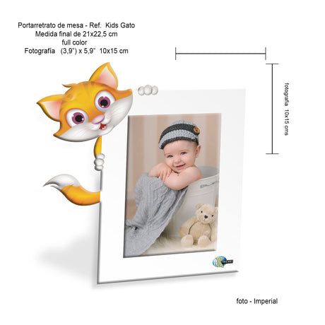 Portarretrato Kids Blanco 22.5x21cm sin Marco y con Vidrio Protector - PORTARRETRATOS | Bylmo