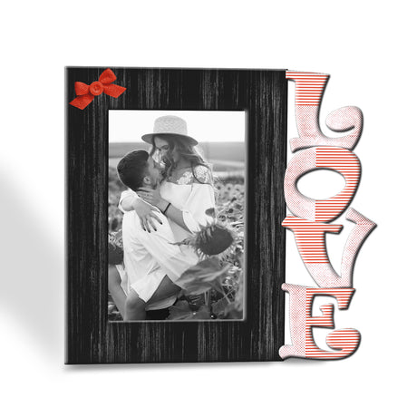 Portarretrato Love Negro y Rojo 21x19.5cm sin Marco y con Vidrio Protector - PORTARRETRATOS | Bylmo