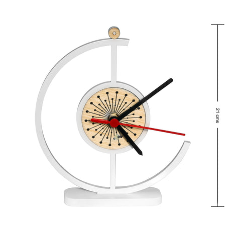 Set X 2 Relojes de Mesa Elegance Blanco 20x20cm Circular Analogo de Baterias - RELOJES | Bylmo
