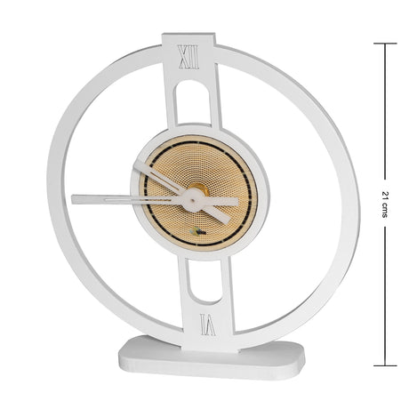 Set X 2 Relojes de Mesa Orion Blanco 20x20cm Circular Analogo de Baterias - RELOJES | Bylmo