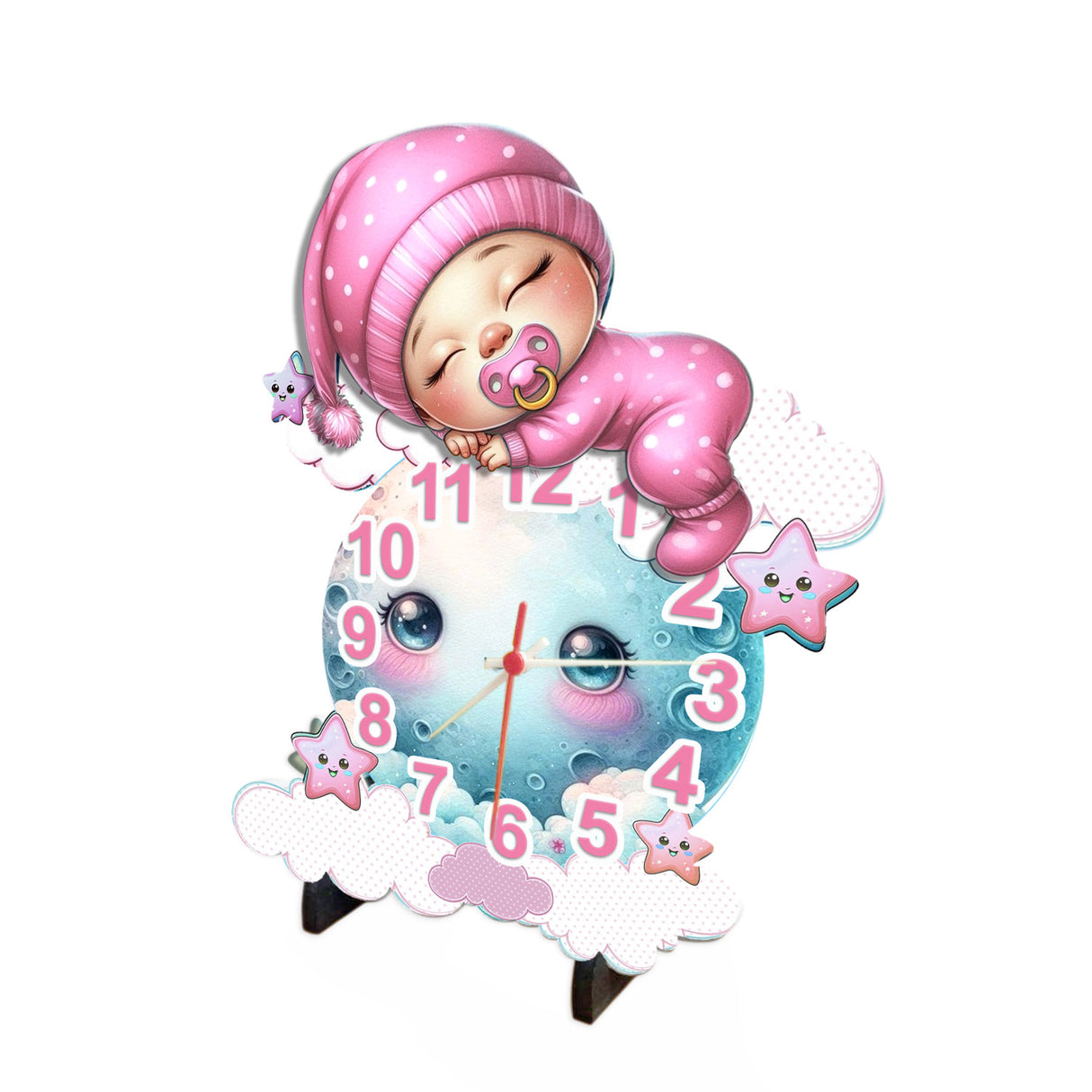 Reloj de Mesa Kids Rosa y Azul 28.6x36.4cm Irregular Analogo de Baterias - RELOJES | Bylmo