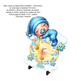 Reloj de Pared Kids Azul y Amarillo 28.6x36.4cm Irregular Analogo de Baterias - RELOJES | Bylmo