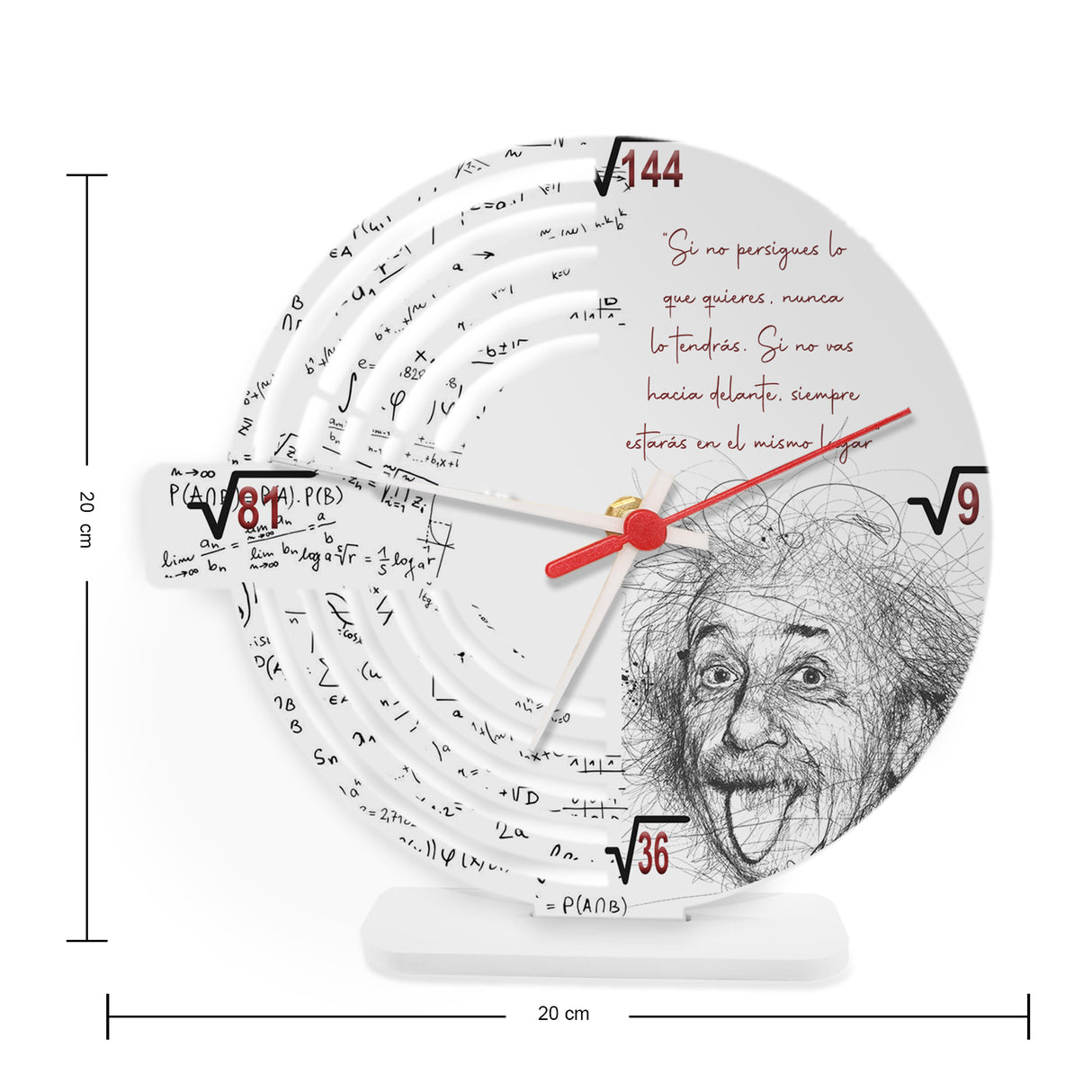 Reloj de Mesa Esco Albert Blanco 21x21cm Circular Analogo de Baterias - RELOJES | Bylmo