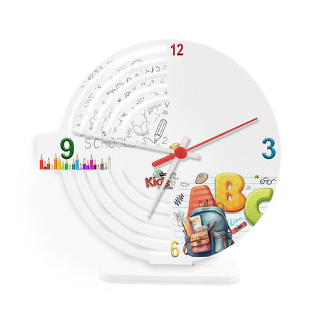 Reloj de Mesa Esco ABC Blanco 21x21cm Circular Analogo de Baterias - RELOJES | Bylmo