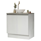 Mueble para Lavamanos Blanco 80x84cm Individual sin Lavamanos y sin Cajones - MUEBLES PARA LAVAMANOS | Bylmo