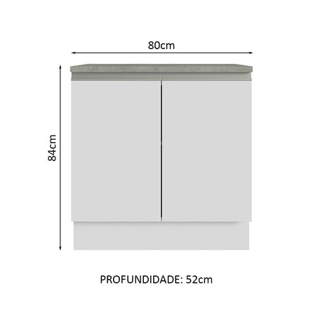 Mueble para Lavamanos Blanco 80x84cm Individual sin Lavamanos y sin Cajones - MUEBLES PARA LAVAMANOS | Bylmo