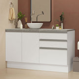 Mueble para Lavamanos Blanco 140x84cm Individual sin Lavamanos con Tres Cajones - MUEBLES PARA LAVAMANOS | Bylmo