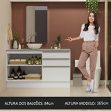 Mueble para Lavamanos Blanco 140x84cm Individual sin Lavamanos con Tres Cajones - MUEBLES PARA LAVAMANOS | Bylmo