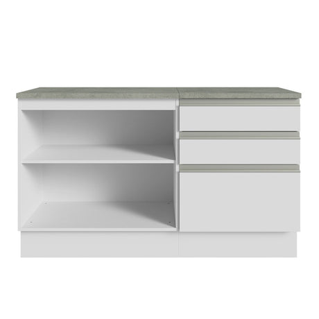 Mueble para Lavamanos Blanco 140x84cm Individual sin Lavamanos con Tres Cajones - MUEBLES PARA LAVAMANOS | Bylmo