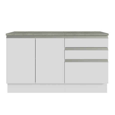Mueble para Lavamanos Blanco 140x84cm Individual sin Lavamanos con Tres Cajones - MUEBLES PARA LAVAMANOS | Bylmo