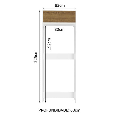 Mueble Auxiliar para Nevera Glamy Blanco y Marron 83x225cm con Dos Compartimientos - BARRAS Y MUEBLES AUXILIARES | Bylmo