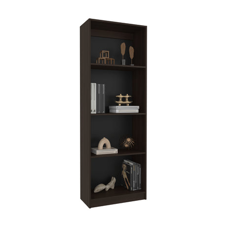 Estantería Home Nogal 62.8x180.6cm Rectangular con Tres Entrepaños y Cuatro Compartimientos - BIBLIOTECAS Y ESTANTERIAS | Bylmo