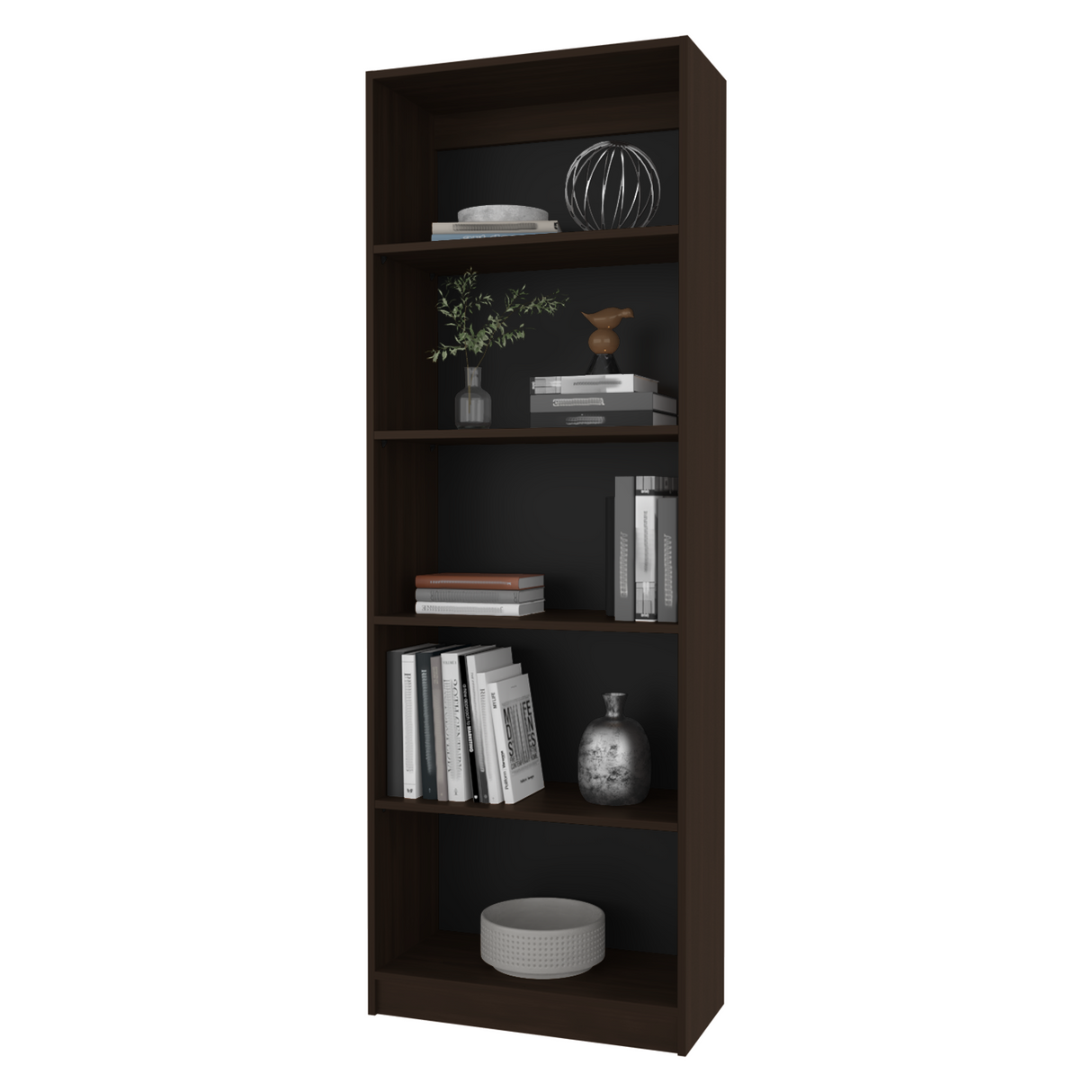 Estantería Home Nogal 62.8x180.6cm Rectangular con Cuatro Entrepaños - BIBLIOTECAS Y ESTANTERIAS | Bylmo