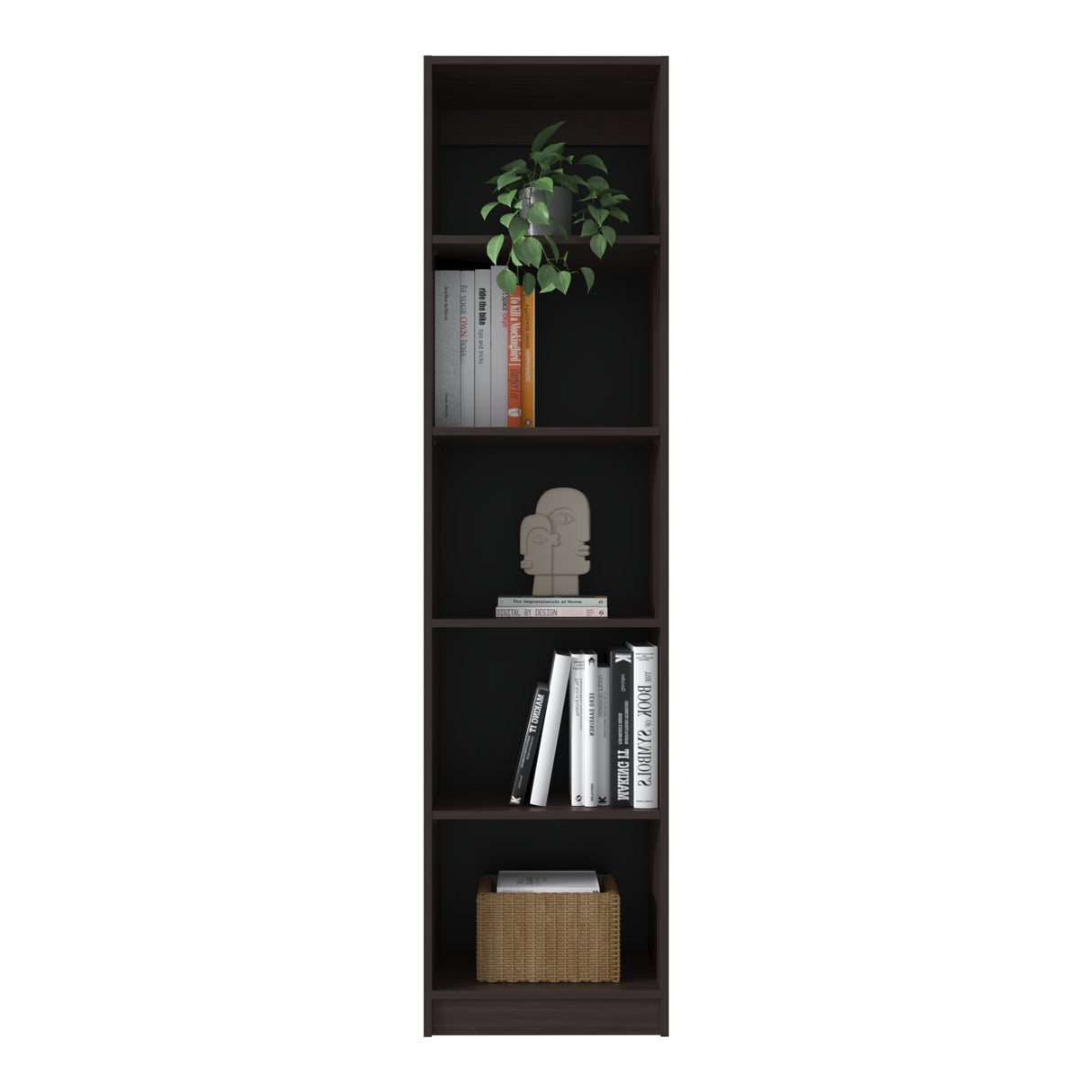 Estantería Home Nogal 45x180.6cm Rectangular con Cuatro Entrepaños - BIBLIOTECAS Y ESTANTERIAS | Bylmo