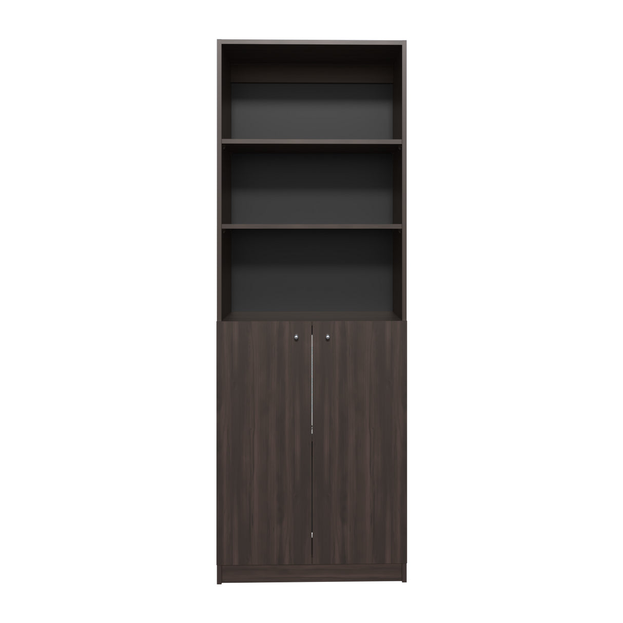 Estantería Home Nogal 62.8x180.6cm Rectangular con Tres Entrepaños y Dos Puertas - BIBLIOTECAS Y ESTANTERIAS | Bylmo