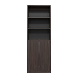 Estantería Home Nogal 62.8x180.6cm Rectangular con Tres Entrepaños y Dos Puertas - BIBLIOTECAS Y ESTANTERIAS | Bylmo