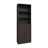 Estantería Home Nogal 62.8x180.6cm Rectangular con Tres Entrepaños y Dos Puertas - BIBLIOTECAS Y ESTANTERIAS | Bylmo