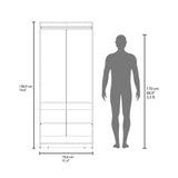 Closet Wenden Wengue 80x189cm con Dos Entrepaños - CLOSETS | Bylmo