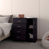 Cómoda Katie Wengue 80x79.5cm de Cuatro Hileras y con Espacio para TV - CAJONERAS Y COMODAS | Bylmo