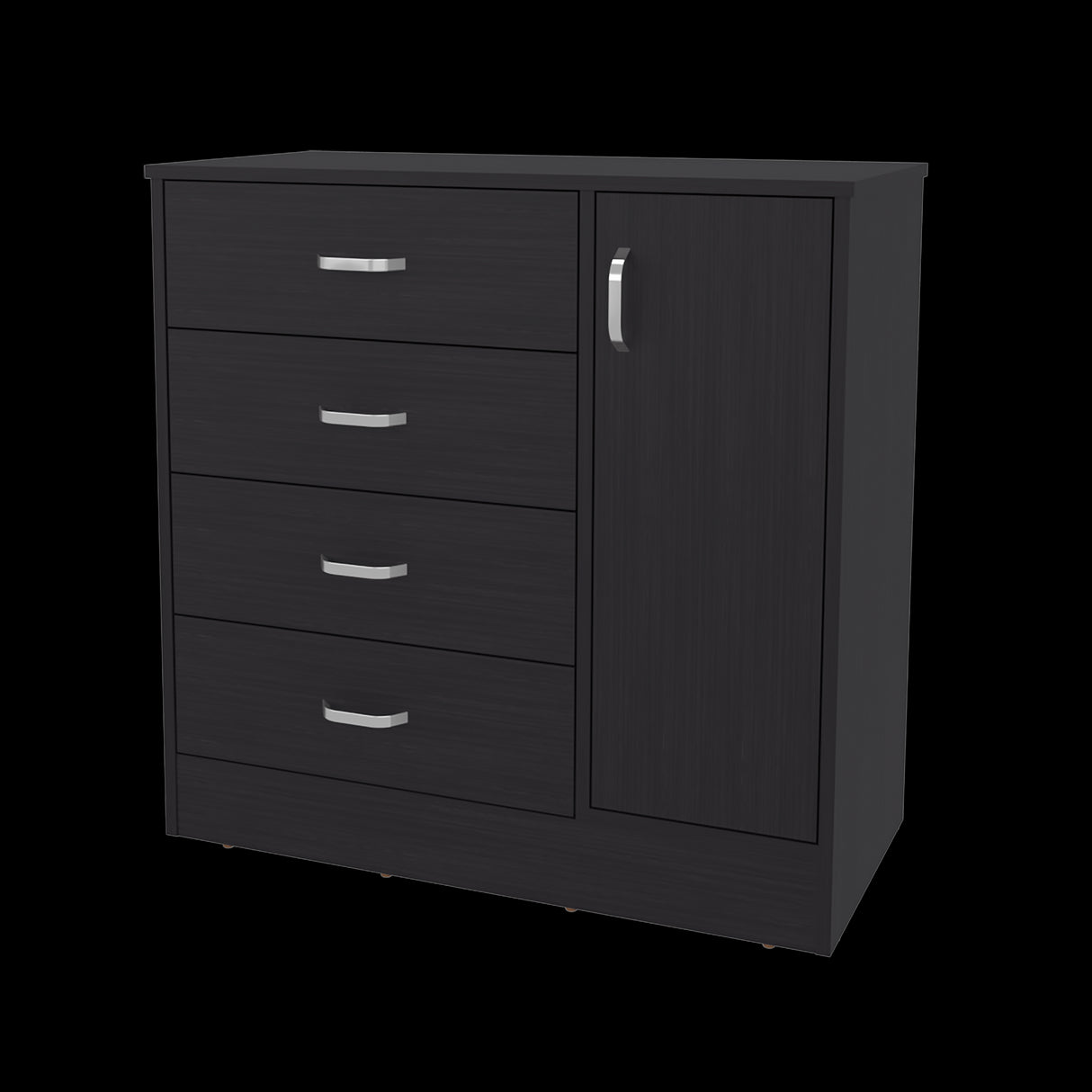 Cómoda Katie Wengue 80x79.5cm de Cuatro Hileras y con Espacio para TV - CAJONERAS Y COMODAS | Bylmo