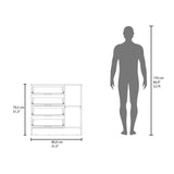 Cómoda Katie Wengue 80x79.5cm de Cuatro Hileras y con Espacio para TV - CAJONERAS Y COMODAS | Bylmo