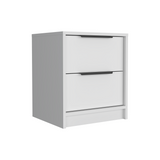 Mesa de Noche Kaia Blanco 41x48cm con Dos Cajones - MESAS DE NOCHE | Bylmo