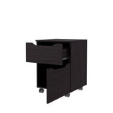 Mesa de Noche Ethan Wengue 42x57.6cm con Dos Cajones y con Ruedas - MESAS DE NOCHE | Bylmo