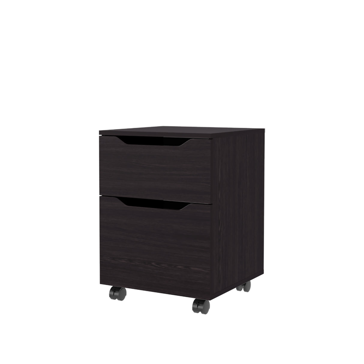 Mesa de Noche Ethan Wengue 42x57.6cm con Dos Cajones y con Ruedas - MESAS DE NOCHE | Bylmo