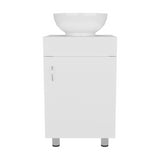 Mueble para Lavamanos Individual Tacna Blanco 45x72.3cm con Lavamanos de Vessel con Una Puerta - MUEBLES PARA LAVAMANOS | Bylmo