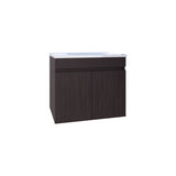 Mueble para Lavamanos Indivudual Chaux Wengue 59x50cm Flotante con Lavamanos de Sobreponer con Dos Puertas - MUEBLES PARA LAVAMANOS | Bylmo