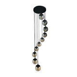 Lámpara de Techo Colgante y Ajustable Tarento Negro 40x300cm de 10 Luces - LAMPARAS DE TECHO | Bylmo