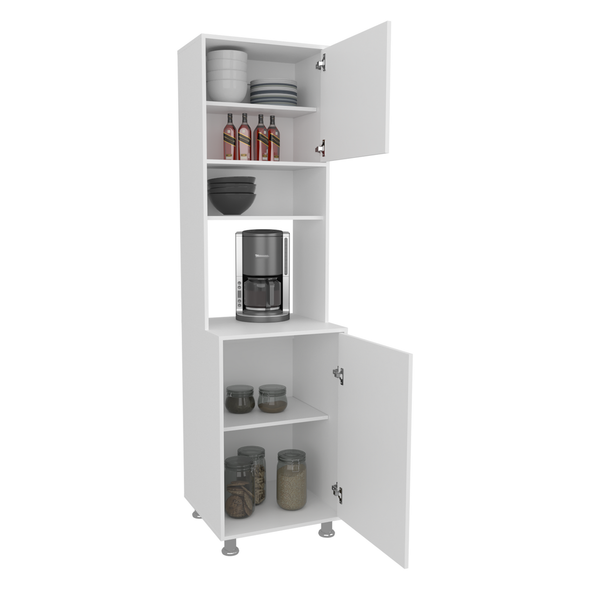 Módulo Para Microondas Antares Blanco x50.3cm con Dos Puertas y con Patas - ALACENAS Y MUEBLES MICROONDAS | Bylmo