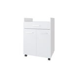 Mueble Auxiliar de Cocina Glover Blanco x47.7cm con Rodachines y con Tres Compartimientos - BARRAS Y MUEBLES AUXILIARES | Bylmo