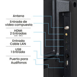 Televisor Led Smart Google 71.6x42.4cm de 32 Pulgadas HD 720P Con Wifi Integrado y Con Bluetooth - TELEVISORES | Bylmo