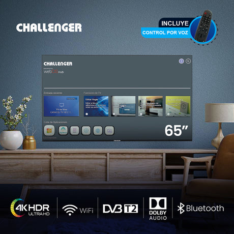 Televisor Led Smart WebOs 144.6x83.5cm de 65 Pulgadas 4K 2160P Con Wifi Integrado y Con Bluetooth - TELEVISORES | Bylmo