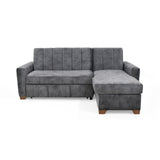 Sofá Cama Izquierdo Apolo Gris 220x92cm De Tres Puestos Reclinable Con Apoya Brazos y con Almacenamiento