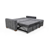 Sofá Cama Izquierdo Apolo Gris 220x92cm De Tres Puestos Reclinable Con Apoya Brazos y con Almacenamiento