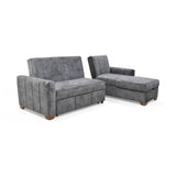 Sofá Cama Izquierdo Apolo Gris 220x92cm De Tres Puestos Reclinable Con Apoya Brazos y con Almacenamiento