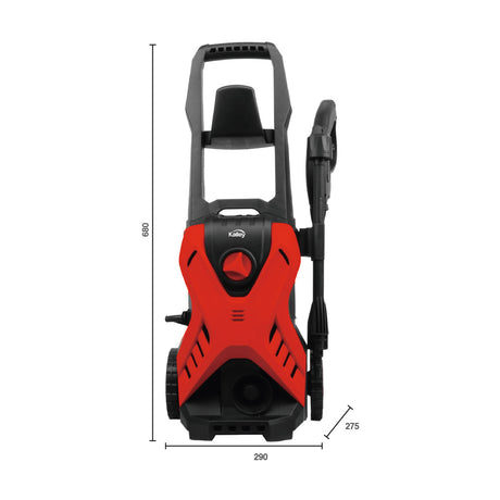 Hidrolavadora Rojo y Negro 30x68cm con Manguera de Cinco Metros y Depósito de Detergente - HIDROLAVADORAS | Bylmo