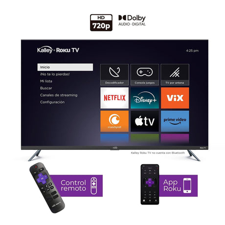 Televisor Kalley Smart LED HD 32 Pulgadas Roku Negro 80x52cm con Wifi Integrado - TELEVISORES | Bylmo
