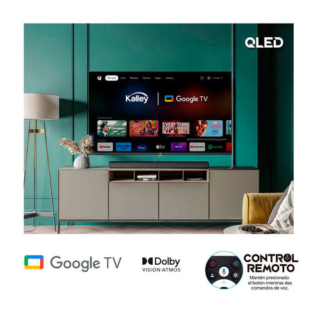 Televisor Kalley Smart QLED 4K 58 Pulgadas Google Negro 143.6x87.9cm con Wifi Integrado y con Bluetooth - TELEVISORES | Bylmo