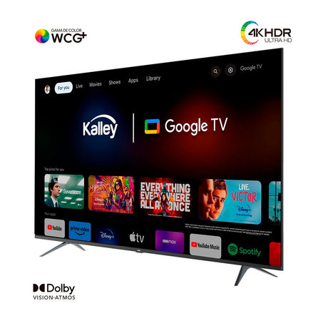 Televisor Kalley Smart QLED 4K 58 Pulgadas Google Negro 143.6x87.9cm con Wifi Integrado y con Bluetooth - TELEVISORES | Bylmo