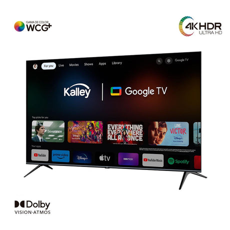Televisor Kalley Smart QLED 4K 70 Pulgadas Google Negro 173x103cm con Wifi Integrado y con Bluetooth - TELEVISORES | Bylmo